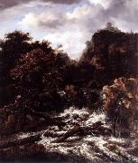 Norwegian Landscape with Waterfall